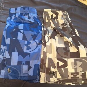 Under Armour Kids Graphic Shorts - Blue and Gray